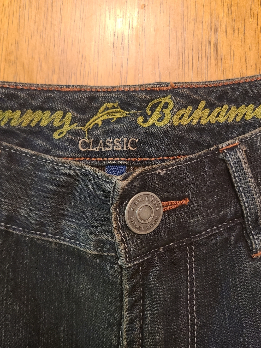 TOMMY BAHAMA DENIM 35 30 classic fit STRAIGHT LEG JEANS DARK BLUE Mens